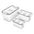 Kit com 3 Potes Organizadores de Geladeira Conserve It com Cesto Branco Invicta